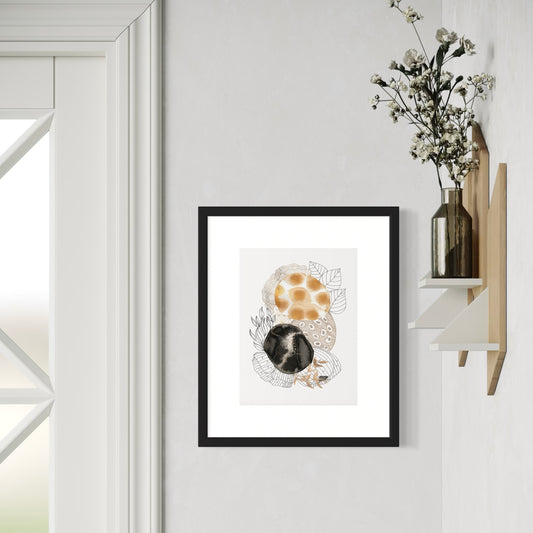 Fine Art Print - Black & Gold Floral