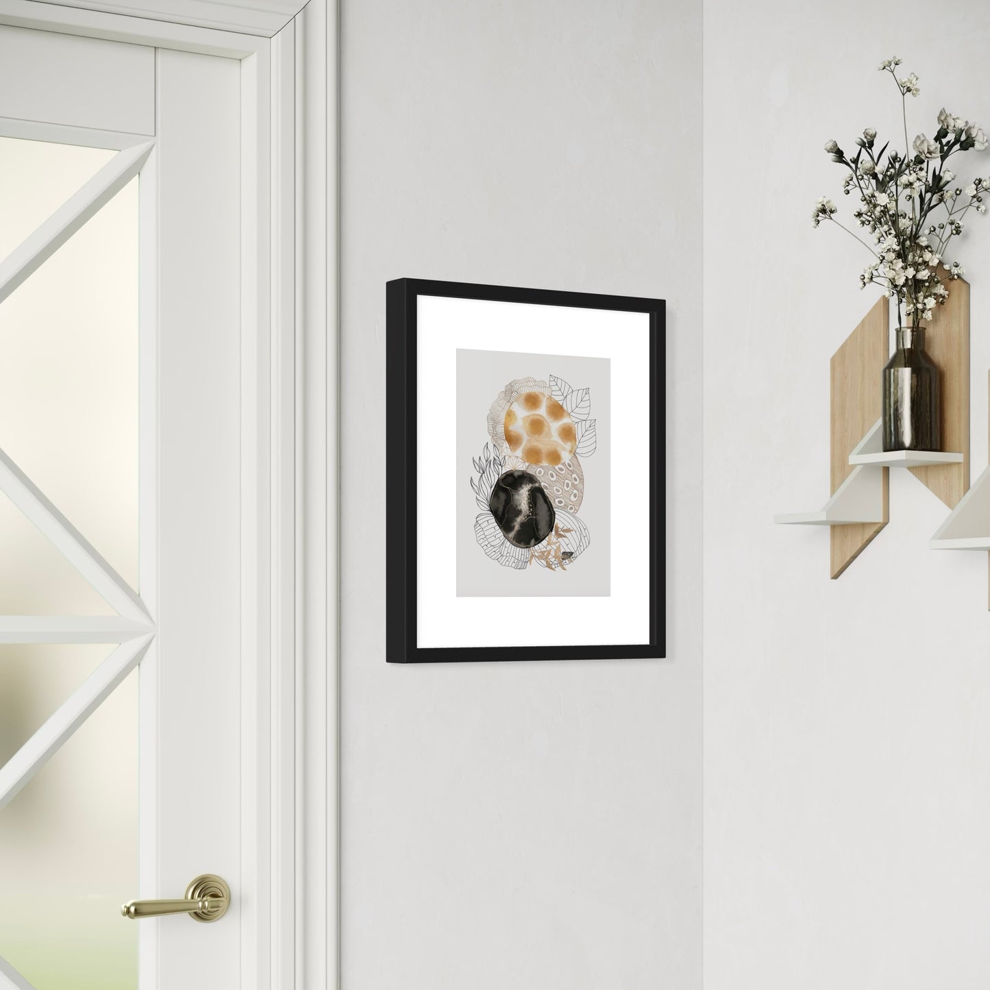 Fine Art Print - Black & Gold Floral